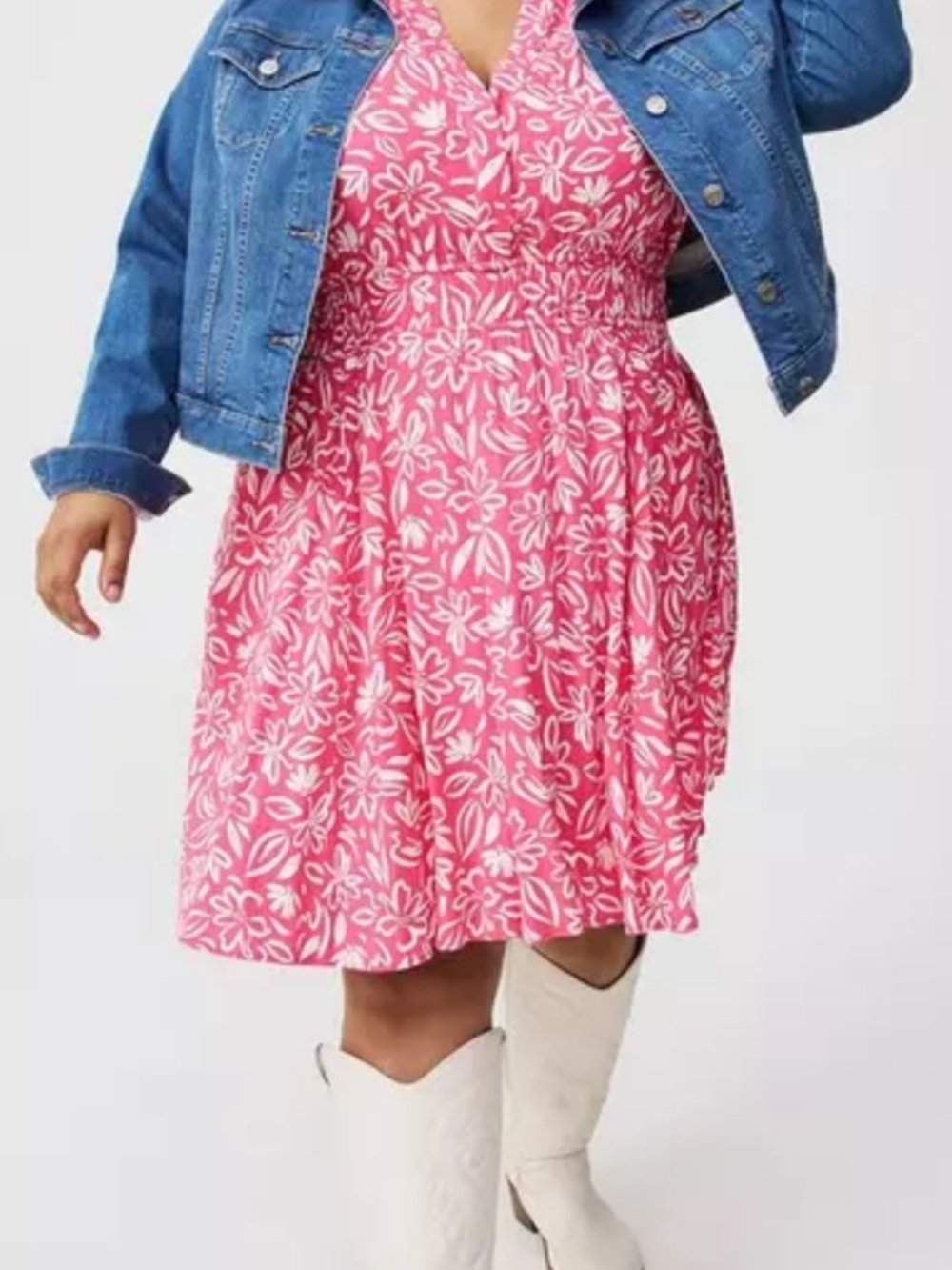 Torrid Mini Flutter Y Neck Elastic Waist Dress Floral Honeysuckle 00 M/L 10 NWT - Picture 6 of 16